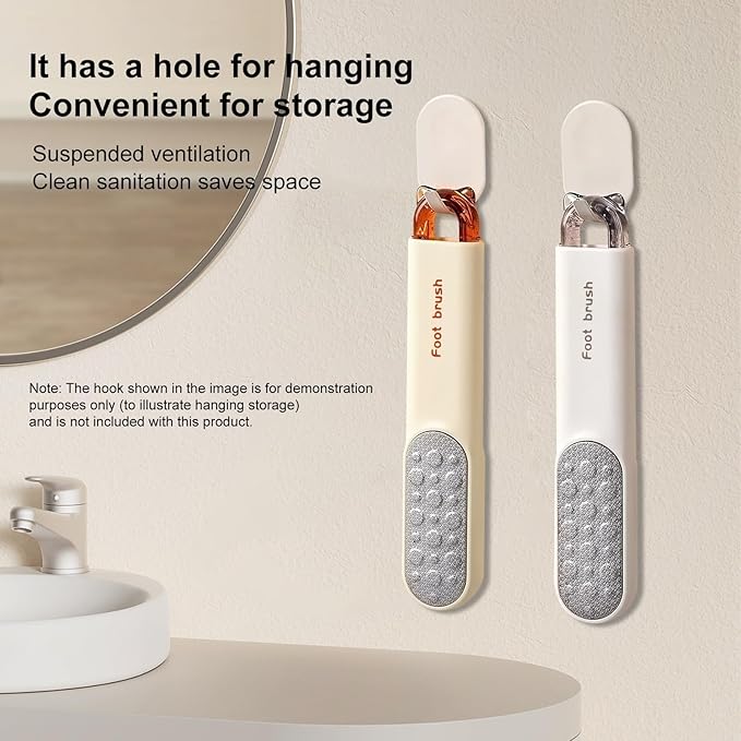 Double-Sided Stainless Steel Foot File, Foot Callus Remover & Foot Scrubber, Professional At-Home Pedicure Tool for Dry & Wet Feet, Hard Skin & Corn Remover, White (Home Salon Use)