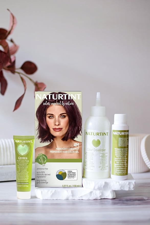 Naturtint 4M Mahogany Chestnut Permanent Hair Color (Pack of 6), Ammonia Free, Vegan, Cruelty Free, up to 100% Gray Coverage, Long Lasting Results (Packaging may vary)