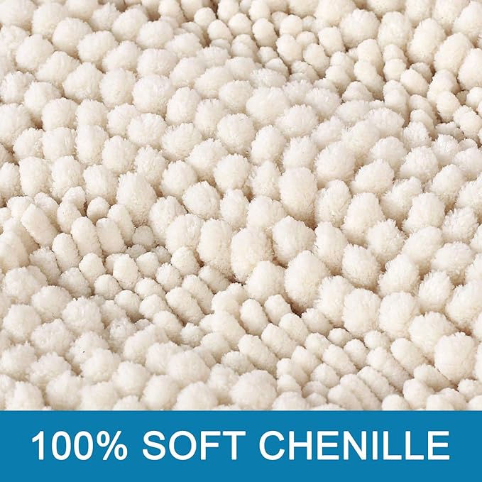 H.VERSAILTEX Bathroom Rugs Bath Mat Runner Rug Non Slip Kitchen Rug Extra Long Bath Rug Runners Oversized 59" x 20" Absorbent Washable Dry Fast Plush Area Rug for Bathroom/Bedroom - Ivory