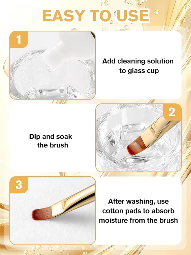 EBANKU 120ml Acrylic Nail Brush Cleaner, 3 in 1 Nail Art Brushes Conditioner Nail Brush Clean Solution Quickly Clean for Solid Gel Polish/Nail Extension Gel