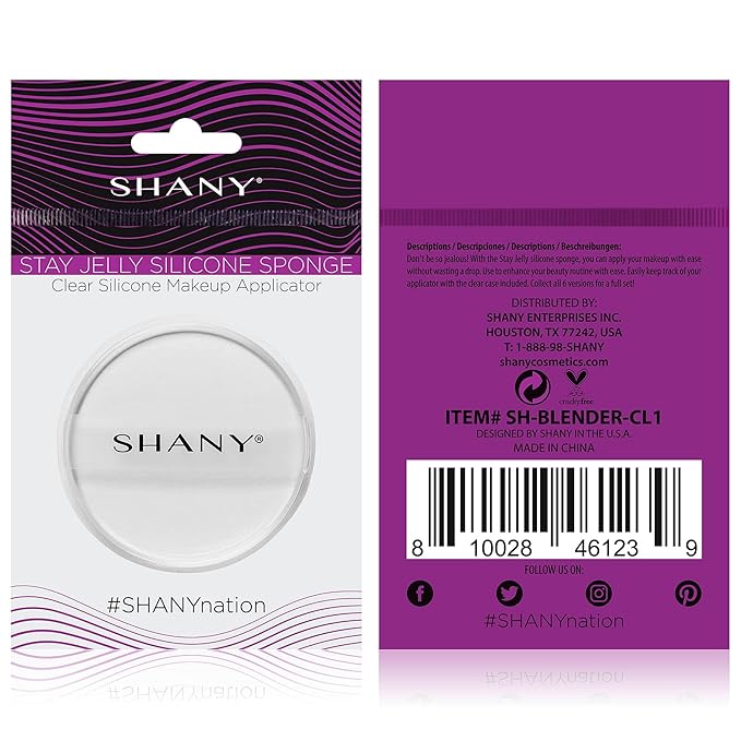 SHANY Stay Jelly Silicone Sponge - Clear & Non-Absorbent Makeup Blending Sponge for Flawless Application with Foundation - ROUND