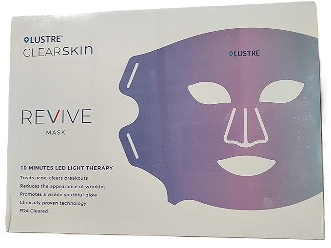 LED Face Mask Light Therapy – 2-in-1 Red Light Mask & Blue Light Mask for Acne & Anti-Aging Skincare – Dermatologist-Approved Silicone Blue & Red Light Therapy Mask for Face Treatment by LUSTRE