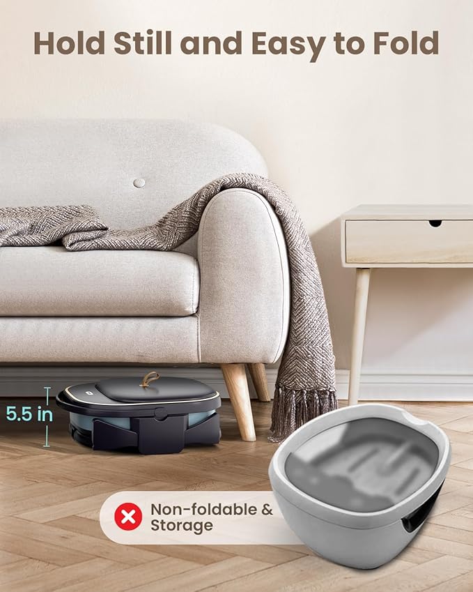 Puboo Collapsible Foot Spa Bath Massager with Heat, 95-115°F Precise Temp Control, Motorized Massage Rollers, Heated Foot Bath Soak Tub, Fits US Men’s Size 11, Gift for Christmas, Thanksgiving