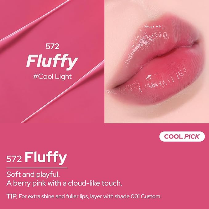 Unframed Hydro Blow Tint – 572 Fluffy | Hydrating Gloss Lip Tint | 0.3 fl oz / 9 g | Korean Beauty