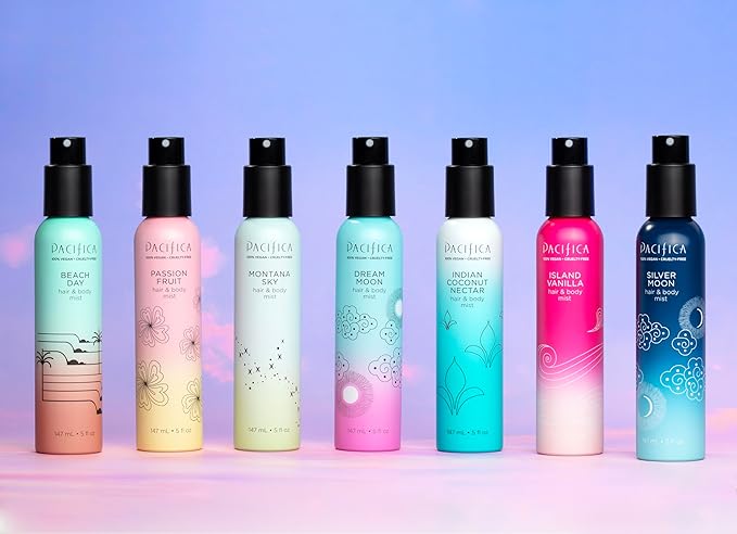 Pacifica Beach Day Hair Mist Perfume & Full Body Spray for Women - Body Mist Fragrance w/Bergamot, Orange Flower, Sandalwood, Amber, Musk & Suede Leather – Clean Beauty Alcohol-Free, Vegan 5 oz