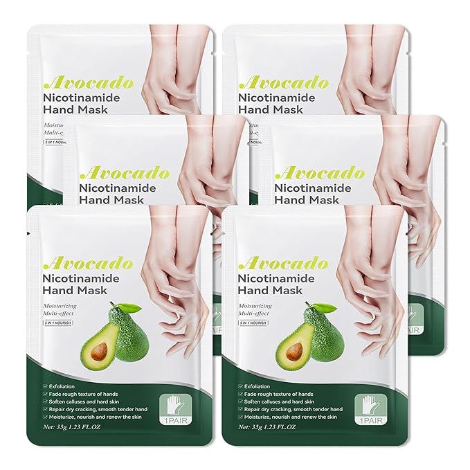 Hand Mask Moisturizing Gloves 6 Pack,Hydrating Hand Mask for Women,Soft Gloves for Dry Cracked Skin I
