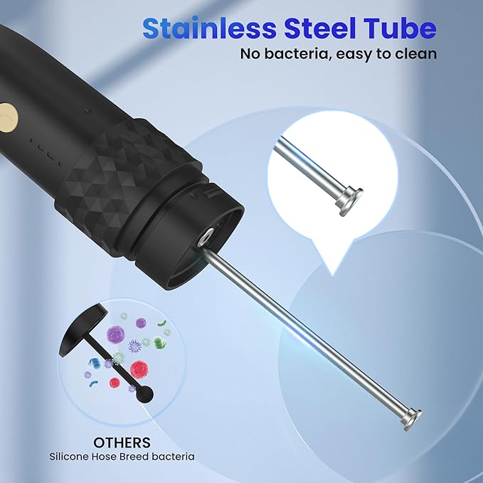 Portable Water flosser with Electric Toothbrush, 2 in 1 Teeth Cleaning Kit, Electric Toothbrush and flosser Combo, Water Flosser for Travel and Home-(Black)