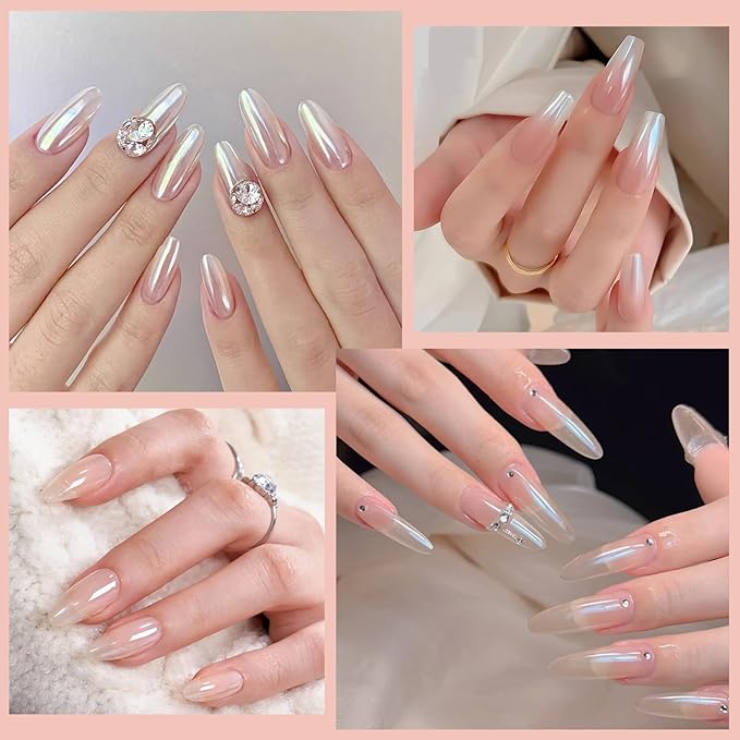 Artdone 16 Colors Chrome Nail Powder, Iridescent Aurora Chameleon Powder Metallic Mirror Effect Pigment Pearlescent Mermaid Pigment Pearl Glitter Dust Kit, Nail Art Decoration, Resin Craft