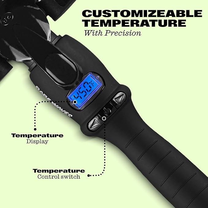 Trademark Beauty Three Barrel Hair Waver, Curling Iron, 1.1 Inch, Beach Waves, Adjustable Temperature Hair Curler, Babe Waves Limited Edition - Black