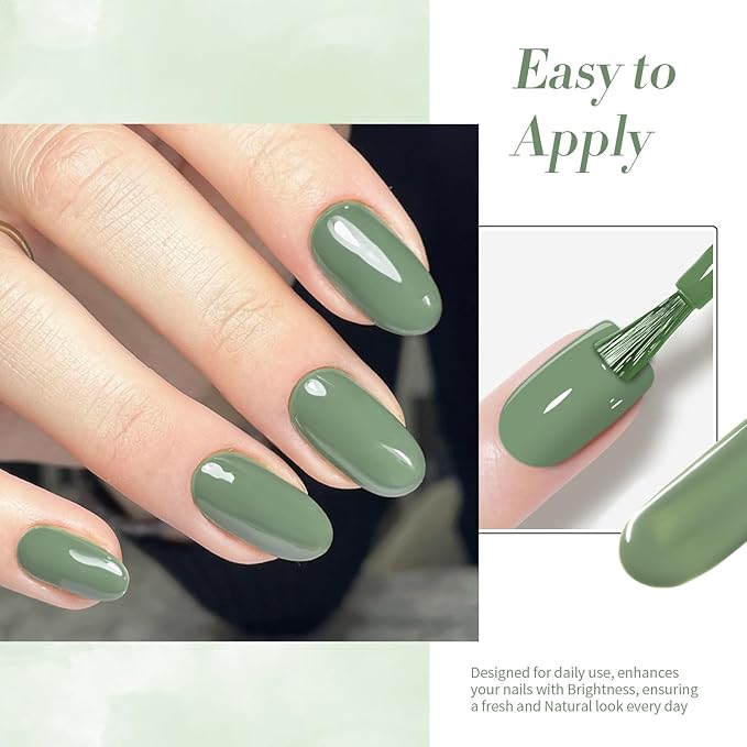 Born Pretty Oliver Green Gel Nail Polish Spring Summer Green Color Soak Off Gel Polish Nail Art Design Manicure Salon DIY Home 15ml