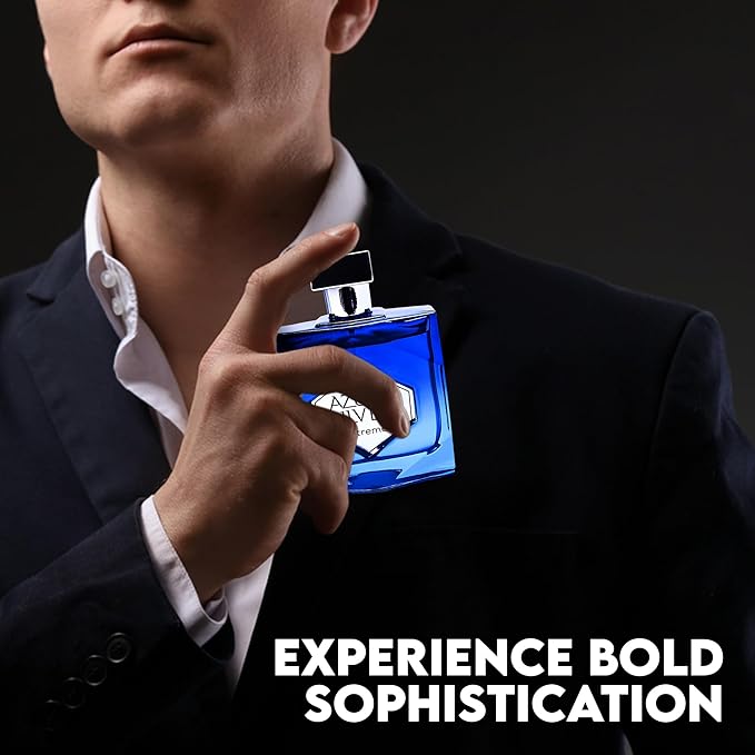 Azure Silver Extreme Sensual Woody Fragrance for Men | Long Lasting Cologne Aromatic Scent, Eau de Parfum Natural Spray - Great Holiday Gift, 3.4 Fl Oz/100 Ml