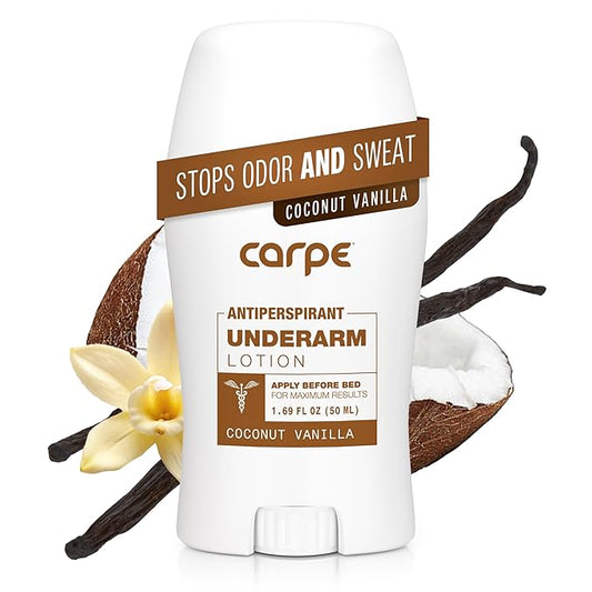 Carpe Underarm Antiperspirant Deodorant Advanced Sweat & Odor Protection Formula - Antiperspirant for Women & Men Helps to Combat Excessive Sweating with Odor Control - Coconut Vanilla