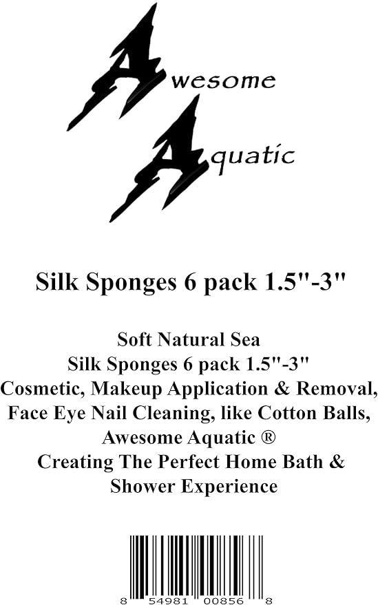 Soft Natural 6 Silk Sponges 1.5"-3" Cosmetic Makeup Application Removal Face Eye Nail Cleaning Like Cotton Balls Awesome Aquatic Creating The Perfect Home Bath & Shower Experience