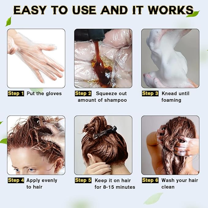 cosmpro Dark Brown Hair Dye Shampoo 3 in 1 for Gray Coverage for Women Instant Natural Hair Color Shampoo Semi Permanent 500ML - Champu Para Canas Mujer