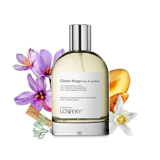 LOVERY Classic Rouge Eau de Parfum Inspired by B.accarat R.ouge 540, Long Lasting Perfume for Women & Men, Clean Fragrance Perfume Spray, 100ml Perfumes for Women, Birthday Gifts - USA