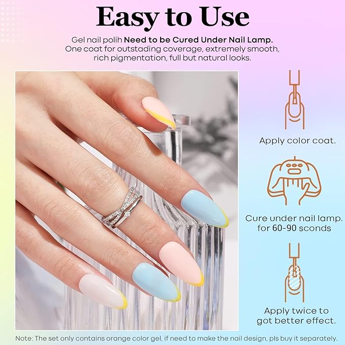 modelones Blue Gel Nail Polish, Pastel Light Blue Polish 15 ML Soak Off Soft Nail Polish Gel Nail Art Starter Salon Manicure Holiday Gift for Women Girl