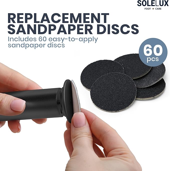 Upgraded 2025 Electric Foot File – Callus Remover for Women & Men with Adjustable Speed, 60 Sanding Pads & Dead Skin Exfoliation – at-Home Pedicure Tool for Dry, Cracked Feet(Black)