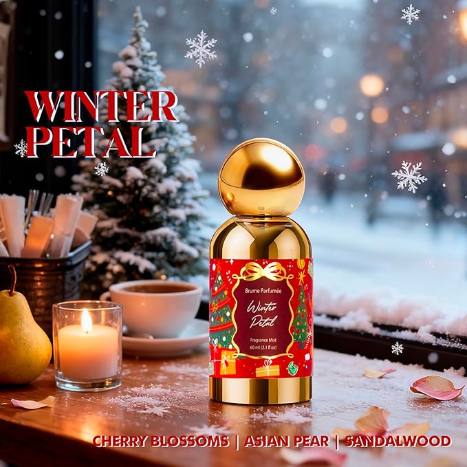 CLESH Body Spray for Women, Vanilla Frosting, Winter Petal, Holiday Blossom, 3 Pack Travel Size Set, 60ml/2.1 fl oz, Fragrance Mist