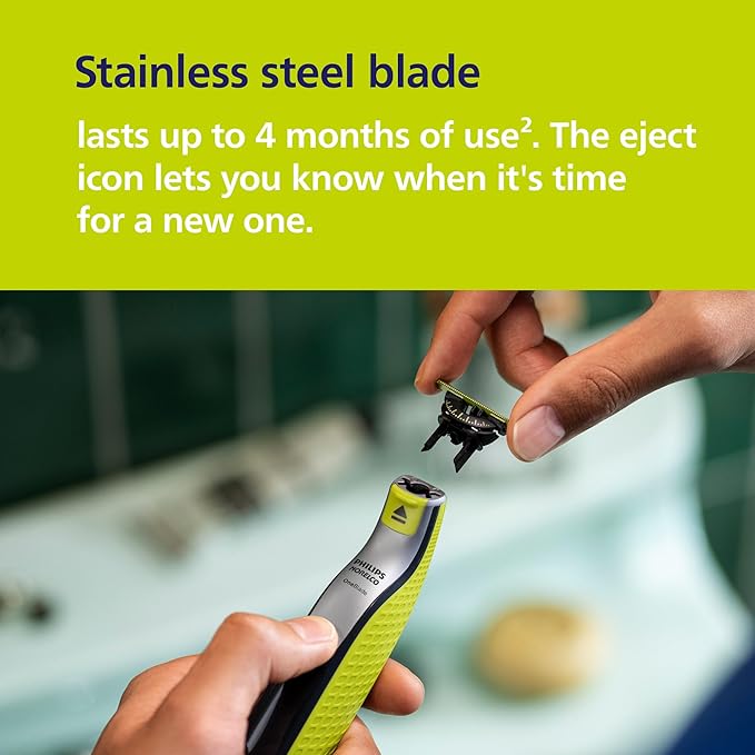 Philips Norelco for Face + Body, Electric Beard Trimmer, Shaver and Groomer, 5in1 Adjustable Comb, 1x Body Kit, Model QP2834/70, Black/Lime Green