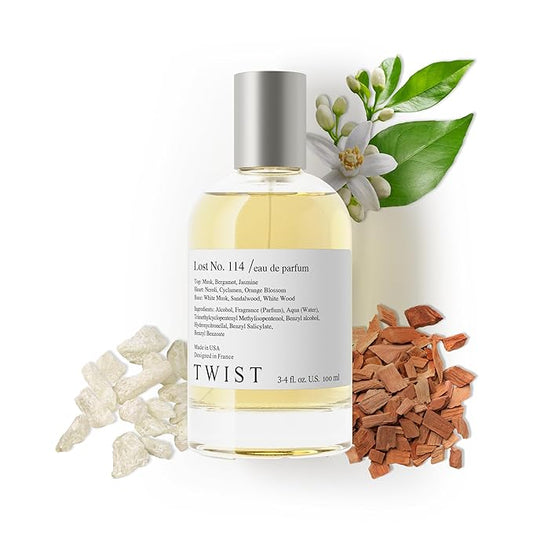Twist Lost No. 114 - Inspired by Phl. Missing Person, Long-Lasting Perfume for Women & Men, Vegan, Clean Ingredients, Musk & Bergamot Unisex Fragrance – Spray 100 ml | 3.4 fl. oz