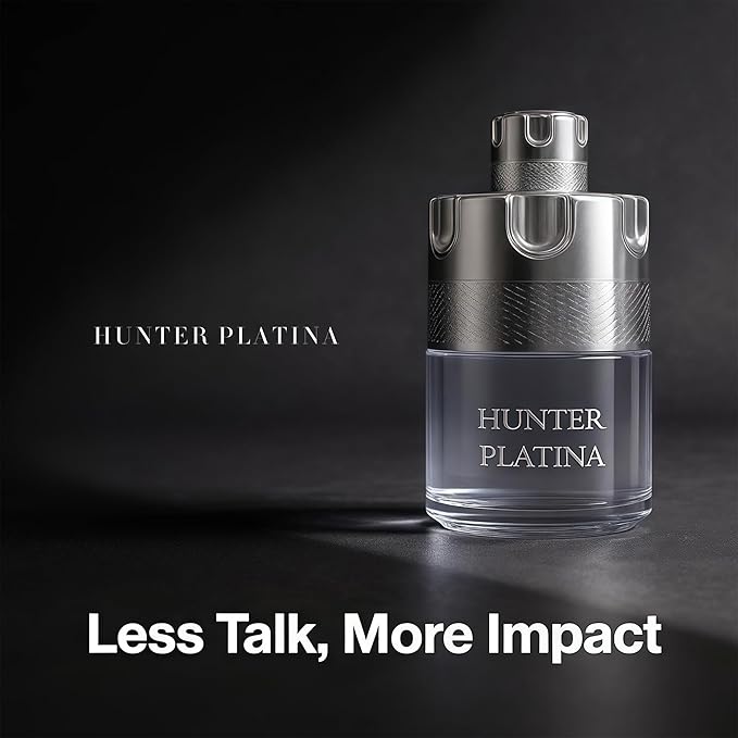 HUNTER PLATINA - Men's Cologne Long Lasting - Fresh Woody Eau de Parfum for Men - 100ml Gift Set