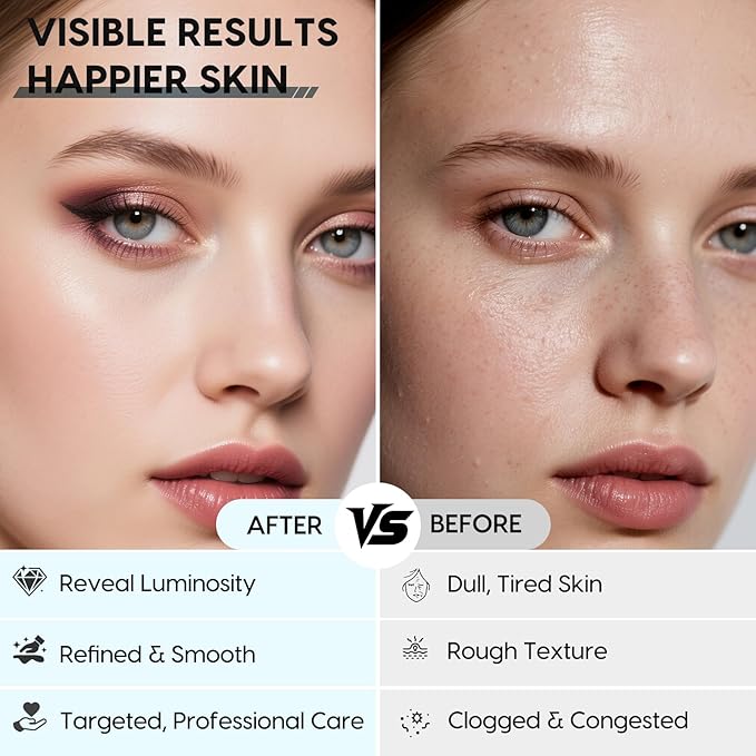 Silicone Facial Cleansing Brush - 2PC Double Ended Exfoliator for Deep Pore Cleaning, Blackhead Removal & Makeup Application - Soft, Hygienic & Waterproof Face Scrubber Massager（Black+Gray）