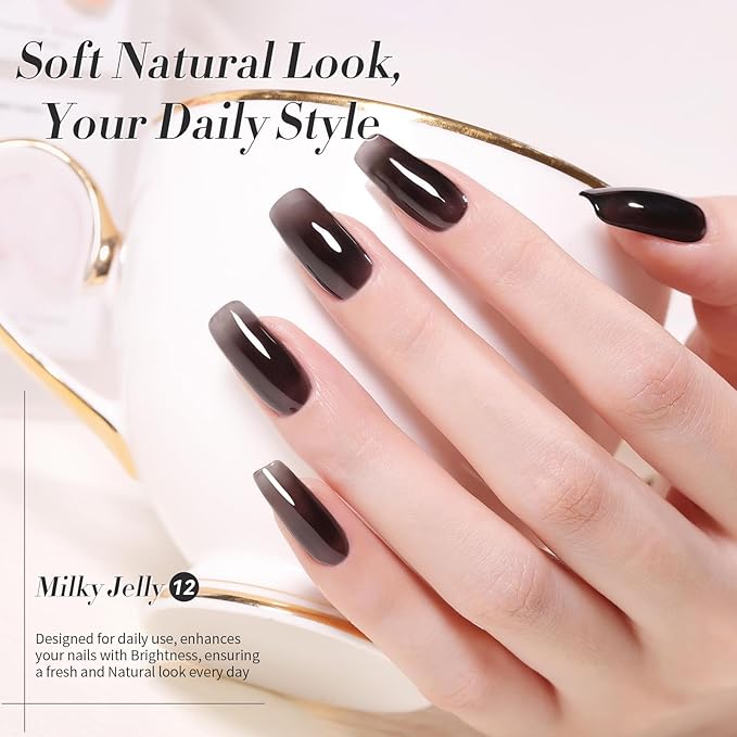 Born Pretty Jelly Black Gel Nail Polish Translucent Halloween Spider Nail Gel Soak Off Hema-Free Gel Polish U V Light Cure for Nail Art DIY 15ML