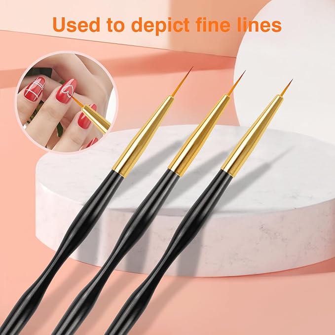 31pcs Nail Art Brushes, Nail Art Design Tools Kit with Liner Brush Dotting Tools Drawing Pens Design Tools Polish Brushes for Women Nails Gel Painting
