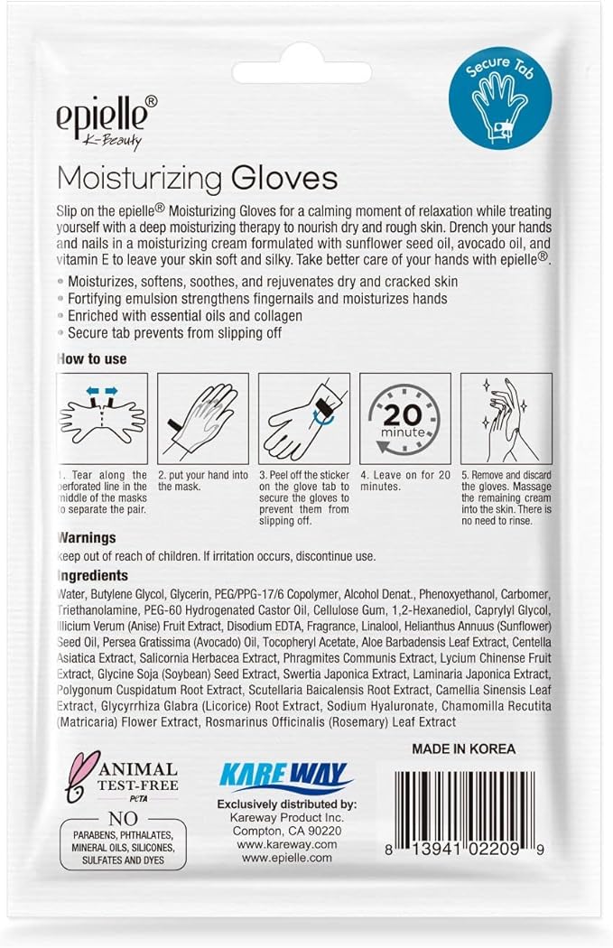 Epielle Hydrating & Moisturizing Hand & Foot Masks for Dry, Rough Skin, Self Care Gifts for Women, Spa Kit, Stocking Stuffers, Thanksgiving Essentials, 6 Moisturizing Gloves & 6 Moisturizing Socks
