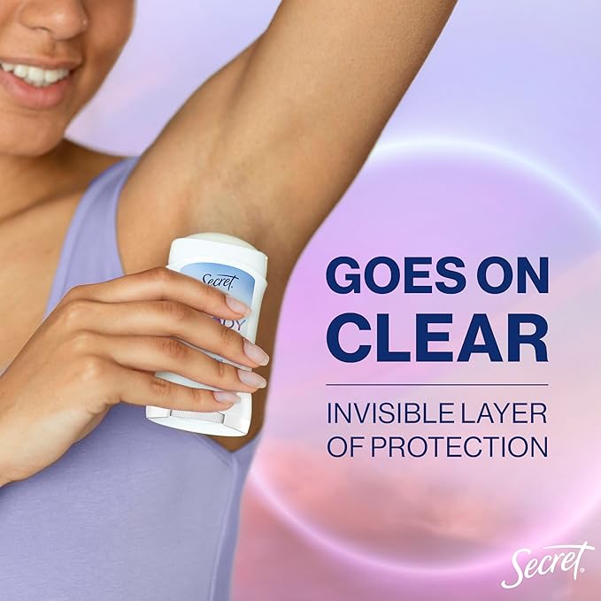 Secret Whole Body Deodorant Dry Feel Stick + Absorbs Sweat for Women, Naturally Derived Ingredients, Light & Fresh Scent, Aluminum Free Deodorant Stick, 72 HR Odor Protection, 2.4 oz