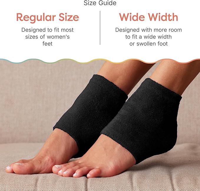 ZenToes Moisturizing Socks for Cracked Heel Treatment, Vitamin E, Olive Oil and Jojoba Oil Heel Socks, Stocking Stuffers for Women, Spa Self Care Gifts for Women (Fuzzy Black, Wide Width)