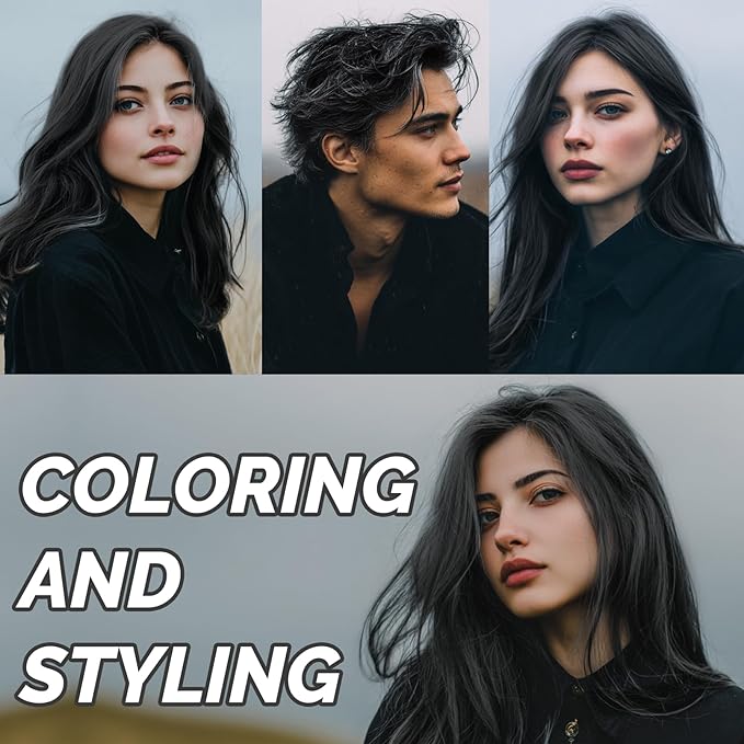 Black Temporary Hair Color Wax - SOVONCARE Washable Gray Hair Dye for Men & Women, All-Day Hold Disposable Hair Styling Clays for Party, Cosplay & Daily 4.23 oz