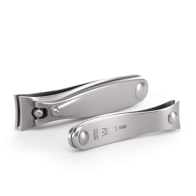 GERMANIKURE 8pc Manicure & Pedicure Set in Beige Leather Case - Made in Germany, FINOX Stainless Steel Tools – Professional Cuticle and Nail Care Kit