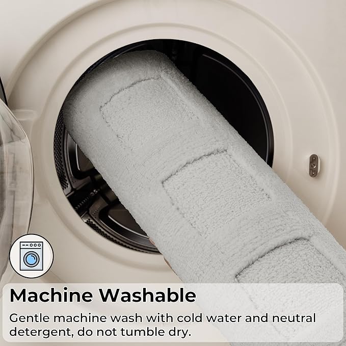 GRANNY SAYS Bathroom Rugs Sets 2 Piece, Super Soft Absorbent Microfiber Bath Mats for Bathroom Non Slip Washable,Waffle Bath Rugs Set for Shower Tub Toilet Decor (Grey, 16" x 24" + 20" x 32")