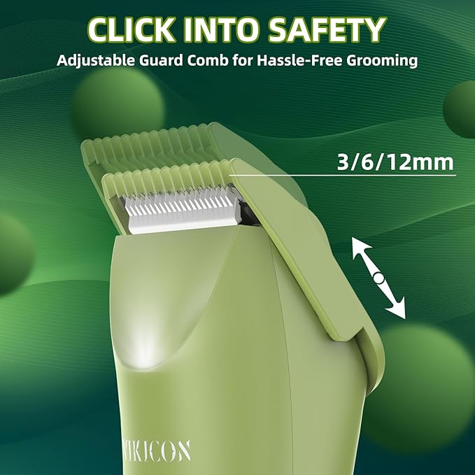 VIKICON Ball Trimmer for Men, Waterproof Groin & Pubic Hair Trimmer for Men w/Light & Ceramic Blade, Manscape Body Groomer Kit, Electric Razor Shavers - No Nicks, Gifts for Him