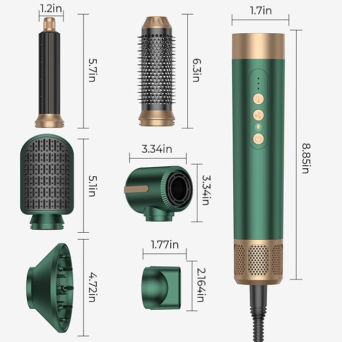 7 in One Blow Dryer Brush Negative Ion Hair Set Upgrade Hot Air Brush Air Styler Curling Wrap Air Curler, Curling Iron Hair Styling Tools As A Gift for Straight/Curl/Drying/Smoothing