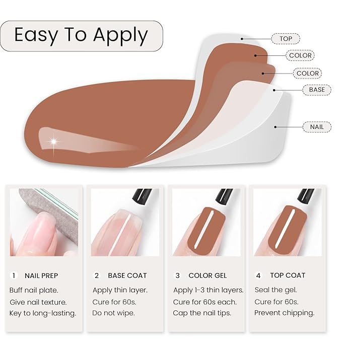 MAYCHAO 15ML Gel Nail Polish 1Pc Caramel Gel Polish Soak Off UV LED Nail Polish Nail Art Starter Manicure Salon DIY at Home, 0.5 OZ