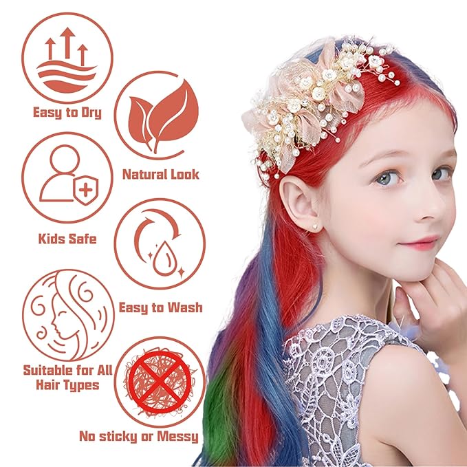 4 Colors Temporary Hair Color Wax, Temporary Hair Dye Red Purple Blue Green Washable, Temporary Hair Wax Color for Kids Women Men, Gifts for Teen Girls,Boys,Kids,Halloween,Cosplay,Party