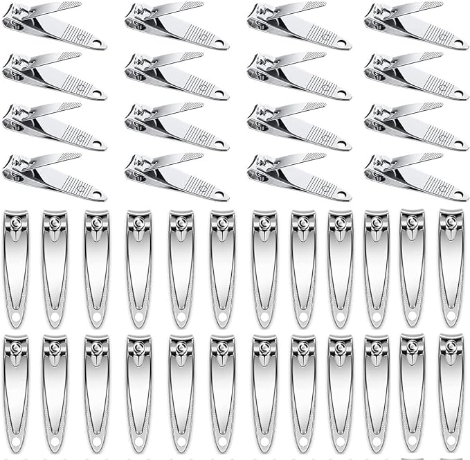 50 Pack Nail Clipper SetStainless Steel Nail Clippers Bulk，Portable Nail Cutter Manicure Kit Toe Nail Clippers for Women Man Adult Homeless Care