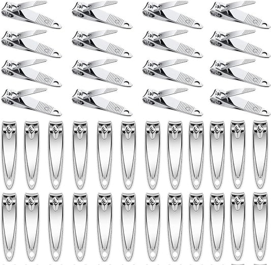 50 Pack Nail Clipper SetStainless Steel Nail Clippers Bulk，Portable Nail Cutter Manicure Kit Toe Nail Clippers for Women Man Adult Homeless Care