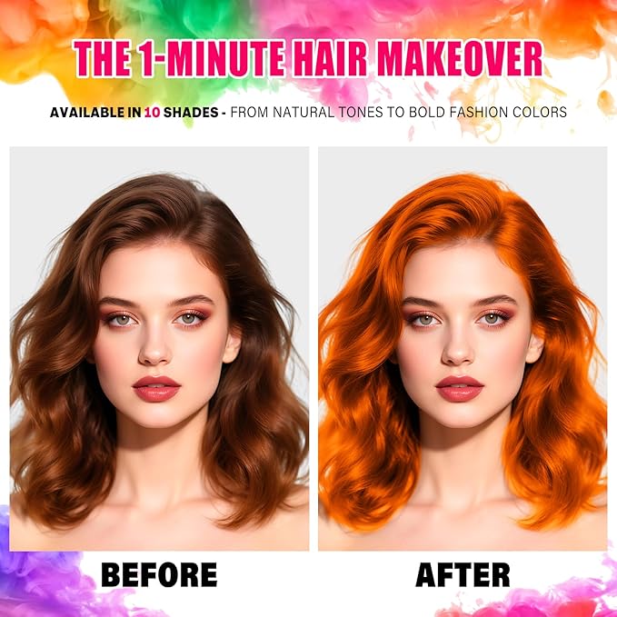 Acomler Orange Hair Spray Temporary Hair Color Spray for Kids Women Men, 4.06Oz Washable Temporary Orange Hair Dye, One-Time Use Hair Color Wax for Cosplay, Party, Christmas, Halloween Crazy Hair Day