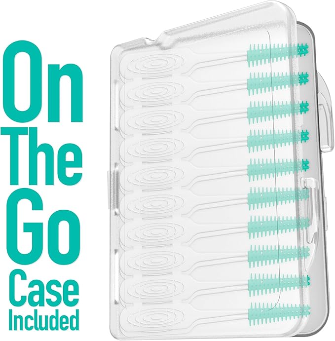 Dr. Emma Dental Picks Narrow Space Mint Soft Rubberized Tooth Picks Tight Floss Pick Easy to Use Brush Picks for Teeth Cleaning and Gum Health 100Ct/Pack, 4 Pack(400Ct)