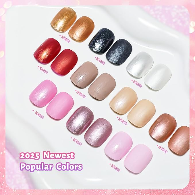 Glitter Nail Polish Set, 10 Color With 2PCS Base and Top Coat Nail Polish