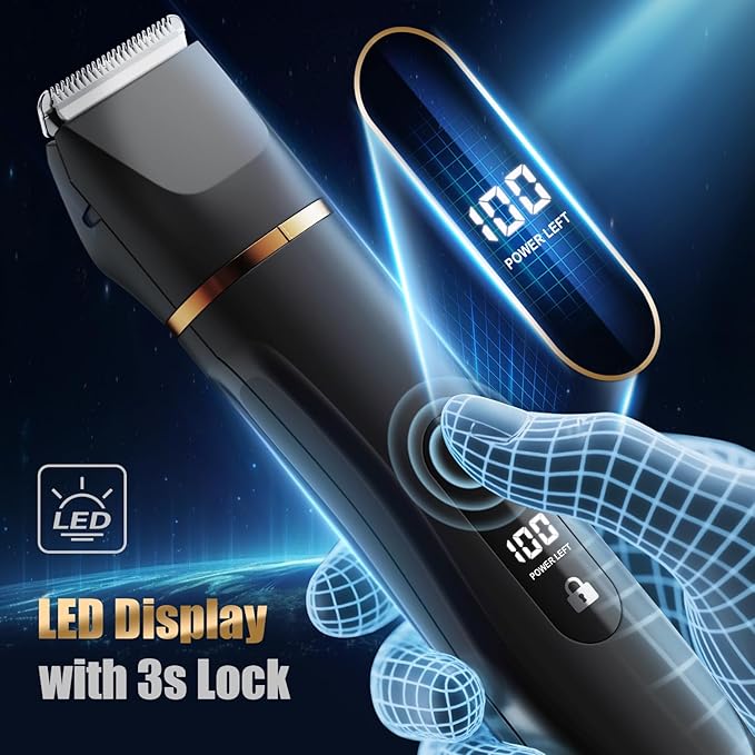 Electric Razor Body Hair Trimmer for Men & Women, Waterproof Electric Foil Shaver for Face, Groin,Arm,Back,Legs & Chest, Wet/Dry Painless Groomer with Ceramic Blade, Travel Razors Gift for Him, Black