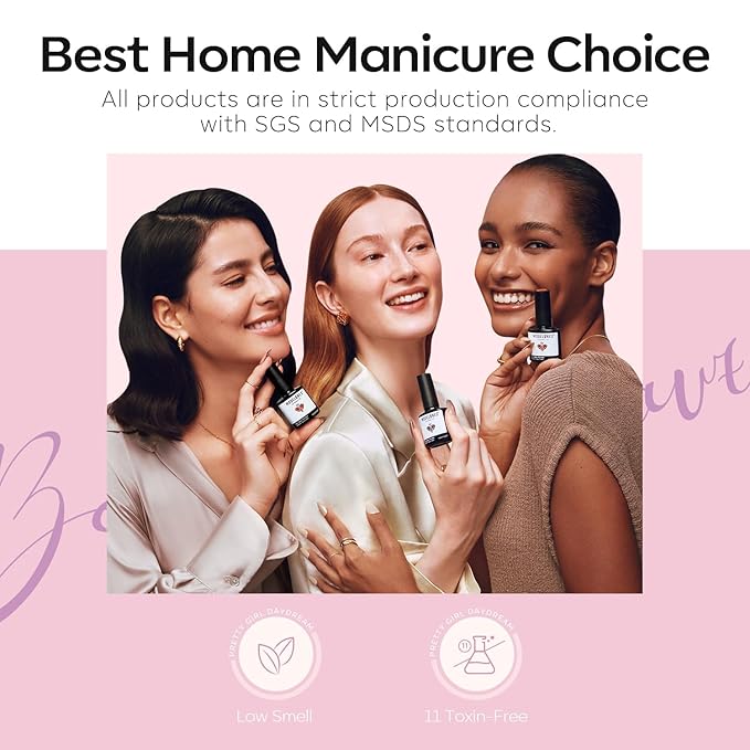 modelones Nude Gel Polish Glitter Glitter Gel Nail Polish Pink Shimmer Nail Polish Base Color Soak Off U V Soap Nails for Nail Art Manicure at Home 15ML