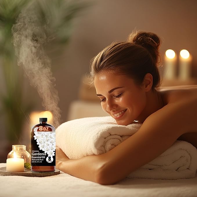 Gardenia Essential Oil, Gardenia Oil 8 Fl Oz 240ML for Diffuser Humidifier Yoga Cleaning DIY Candle Soap Making Perfume Gift for Women Essential Oils