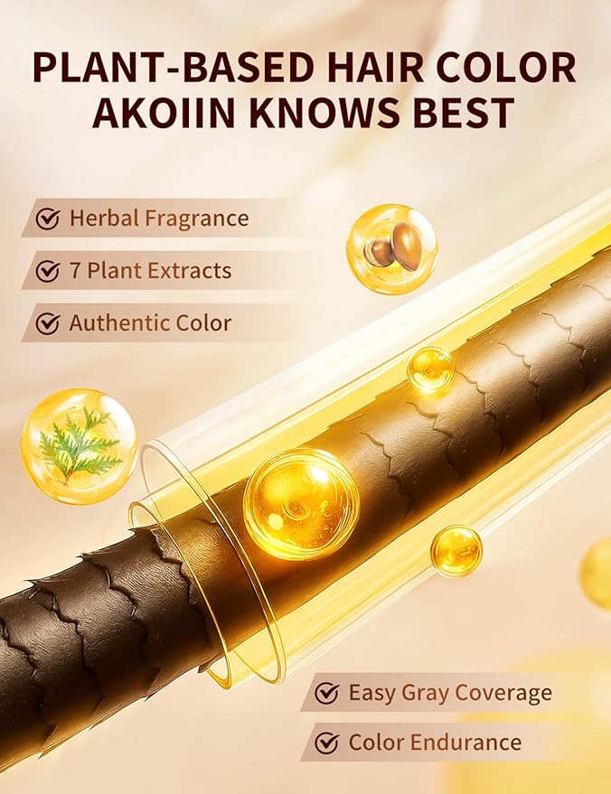 Black Hair Dye Shampoo, 3-in-1 Hair Color, Permanent, Unisex, 100% Gray Coverage, Seamless Root Blend, Last More than 30 Days, 7 Plant Extracts, Frizz-Free, with Dye Tools, 500ml