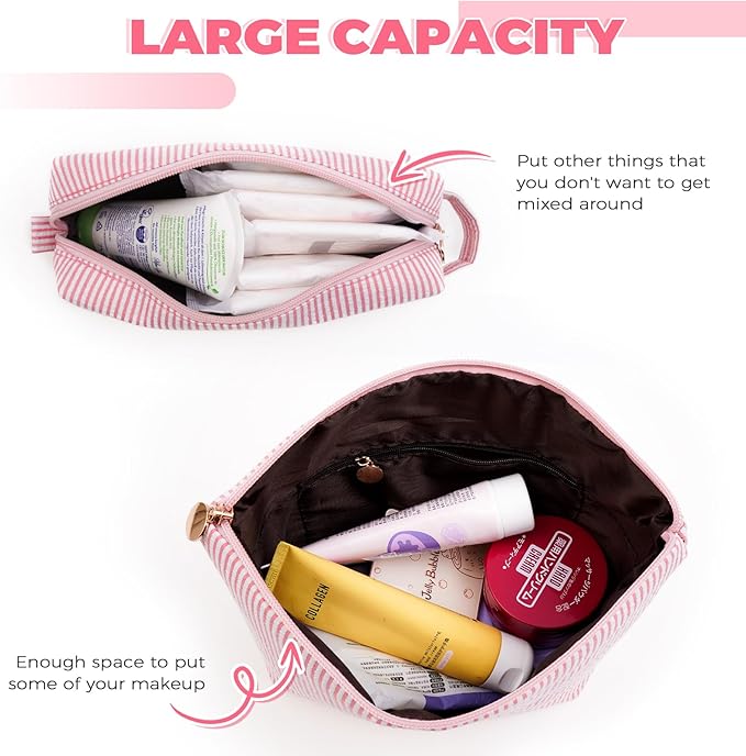 Teacher Appreciation Gifts,Thank You Gifts from Students,Birthday Teacher Retirement Gifts for Women,Teachers Day Gift Ideas,Makeup Bag Set Cosmetic Bag - Peach,T