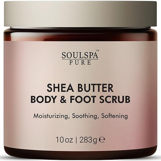 Shea Butter Body & Foot Scrub | Gentle and Nourishing Moisturizing Shea Butter Body Scrub, Soothing & Exfoliating Body Scrub for Deep Hydration, 10 oz