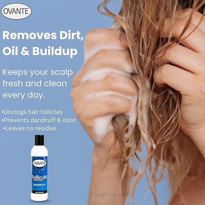 Folliculit Solution Shampoo for Itchy Scalp Treatment & Folliculitis Treatment - Natural Hair Growth & Dry Itchy Scalp Treatment for Scaling, Redness - Folliculitis Shampoo - 6.0 Oz